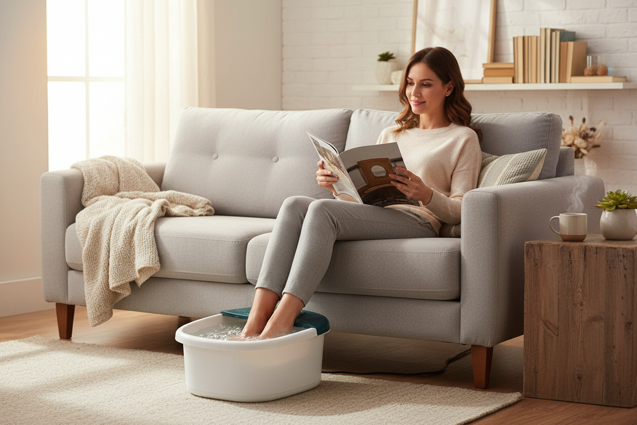 MaxKare Foot Spa Massager with Heat and Bubbles